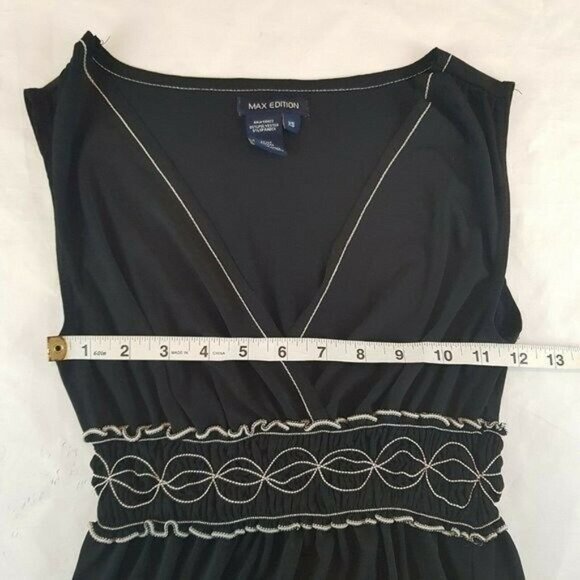 Max Edition Dress Size XS Black Maxi Stretch Full Length Womens Sleeveless - Picture 8 of 12